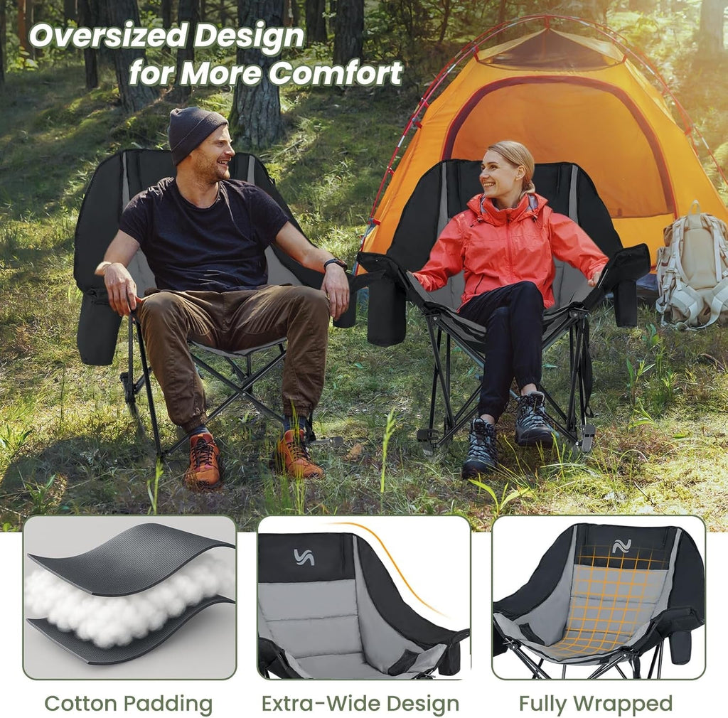 Premium Folding Rocking Camp Chair with Cooler