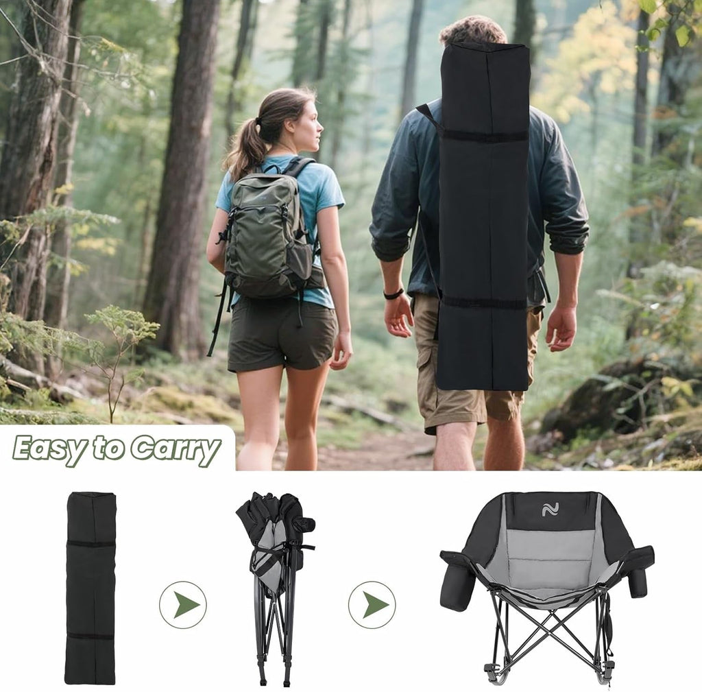 Premium Folding Rocking Camp Chair with Cooler